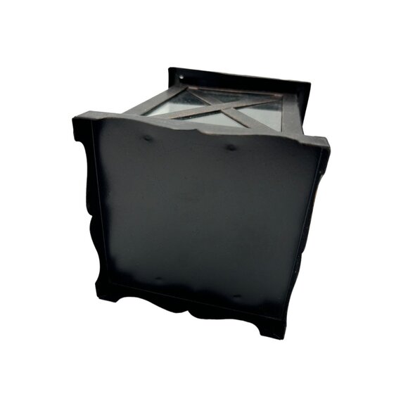 2 Metal and Glass Candle Lanterns Oil Rubbed Bronze New 10" x 4" Votive Candle h - Picture 3 of 14